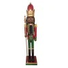 5' Commercial Size African American Jeweled Christmas Nutcracker With Scepter