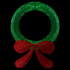 48" Commercial-Sized Lighted Tinsel Christmas Wreath Outdoor Decoration