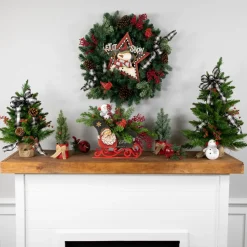 Coniferous Pine Artificial Christmas Wreath, 24-Inch, Unlit