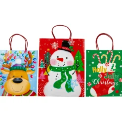 20-Count Assorted Paper Christmas Themed Gift Bags