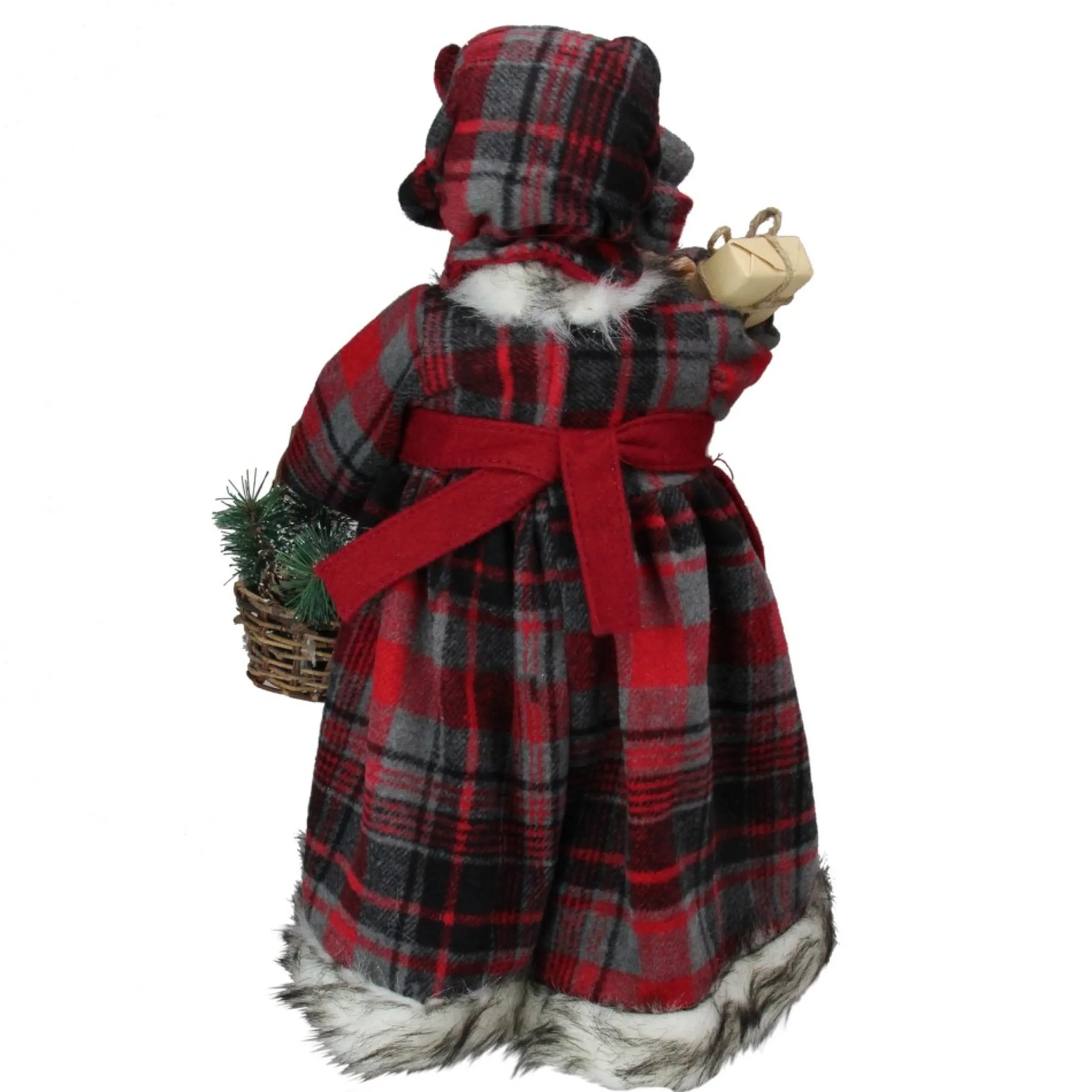 16" Country Mrs Claus With Basket And Gift Christmas Figure