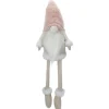 24" Cream And Pink Sitting Christmas Gnome With Dangling Legs
