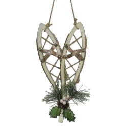 12" Cream Colored Snowshoe Christmas Wall Decoration