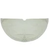 48" Cream Quilted Christmas Hexagon Tree Skirt With Velvety Trim