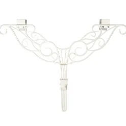 24" Cream White Ornate Scrollwork Adjustable Christmas Wreath Hanger