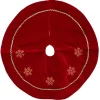 24" Crimson Red And White Snowflakes Christmas Tree Skirt