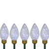 5Ct Led Lighted C9 Christmas Pathway Marker Lawn Stakes - Clear Lights