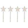 4Ct Lighted Star Christmas Pathway Marker With Lawn Stakes White Wire - Clear Lights