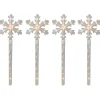 4Ct Snowflakes Christmas Pathway Marker With Lawn Stakes - Clear Lights