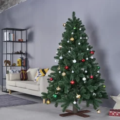 Dark Wood Adjustable Artificial Christmas Tree Stand - For Trees Up To 7.75Ft Tall