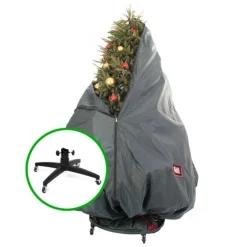 Decorated Christmas Tree Storage Bag With Rolling Stand-Holds 6-9 Ft Trees