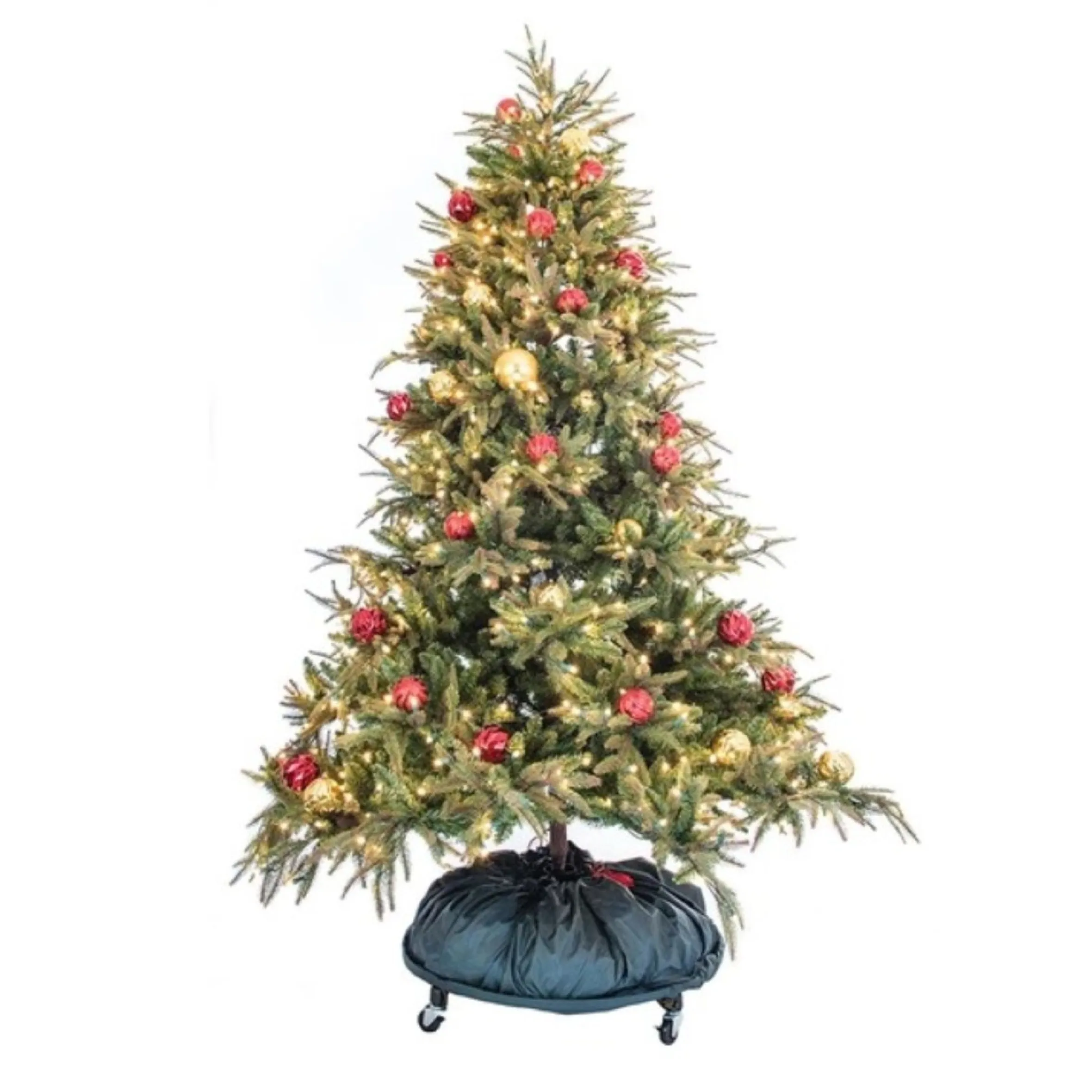 Decorated Christmas Tree Storage Bag With Rolling Stand-Holds 6-9 Ft Trees