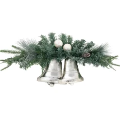 18" Decorated Pine Artificial Christmas Swag With Silver Bells