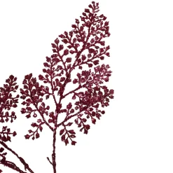 18" Deep Pink Glittered Leaves Artificial Christmas Spray
