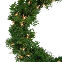 18" Deluxe Windsor Pine Artificial Christmas Wreath - Clear Lights