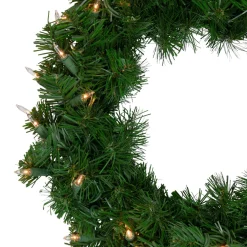 Deluxe Windsor Pine Artificial Christmas Wreath - 16-Inch, Clear Lights