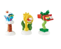 Department 56 Dr Seuss "Who-Ville Wacky Mailboxes" 3-Piece Christmas Figurine Set #4053066