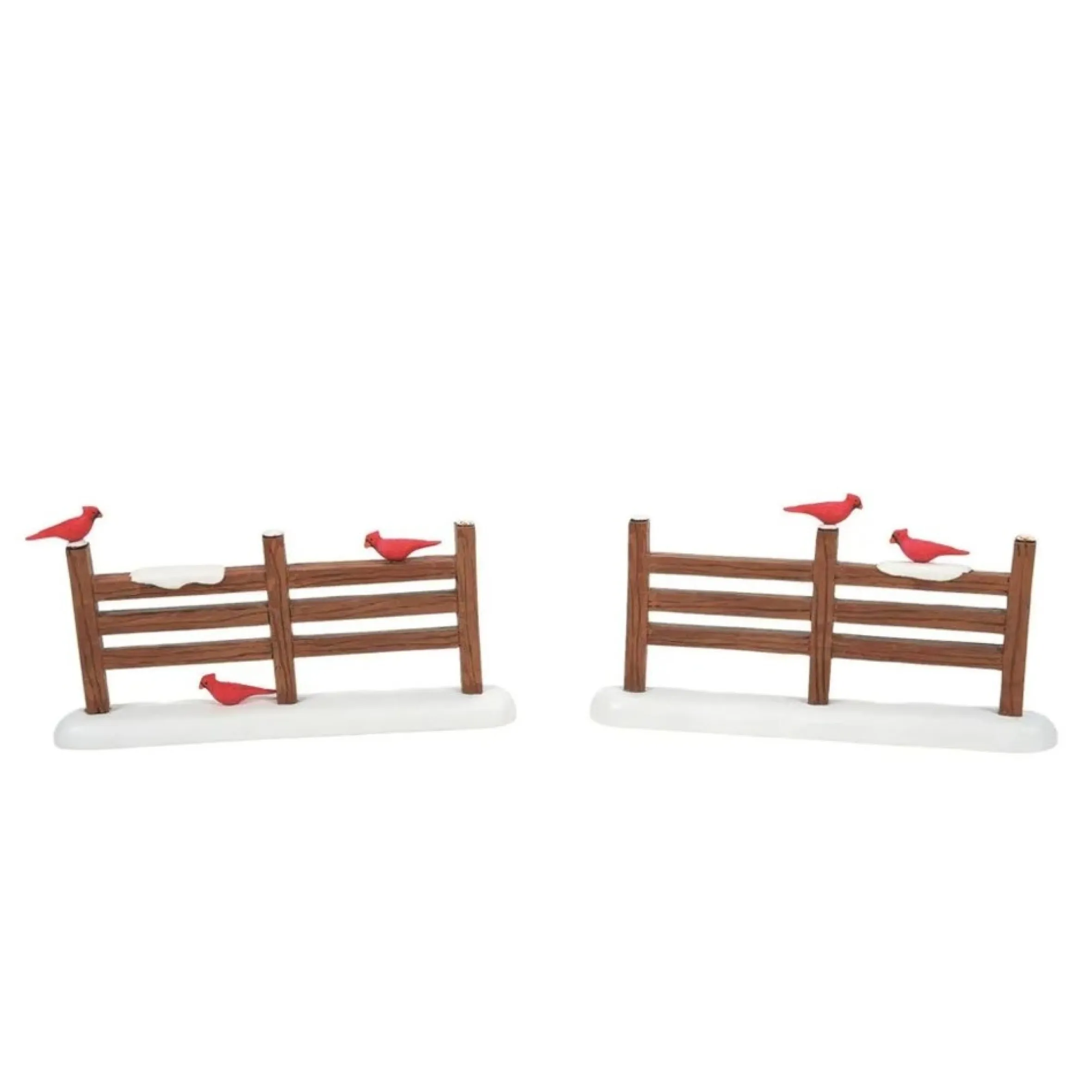 Dept 56 Cardinals On Fence Christmas Village Decoration