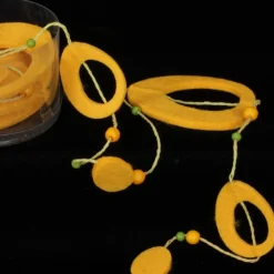 Dijon Yellow Fuzzy Felt Flower Garland 59" X 19.8 Yards