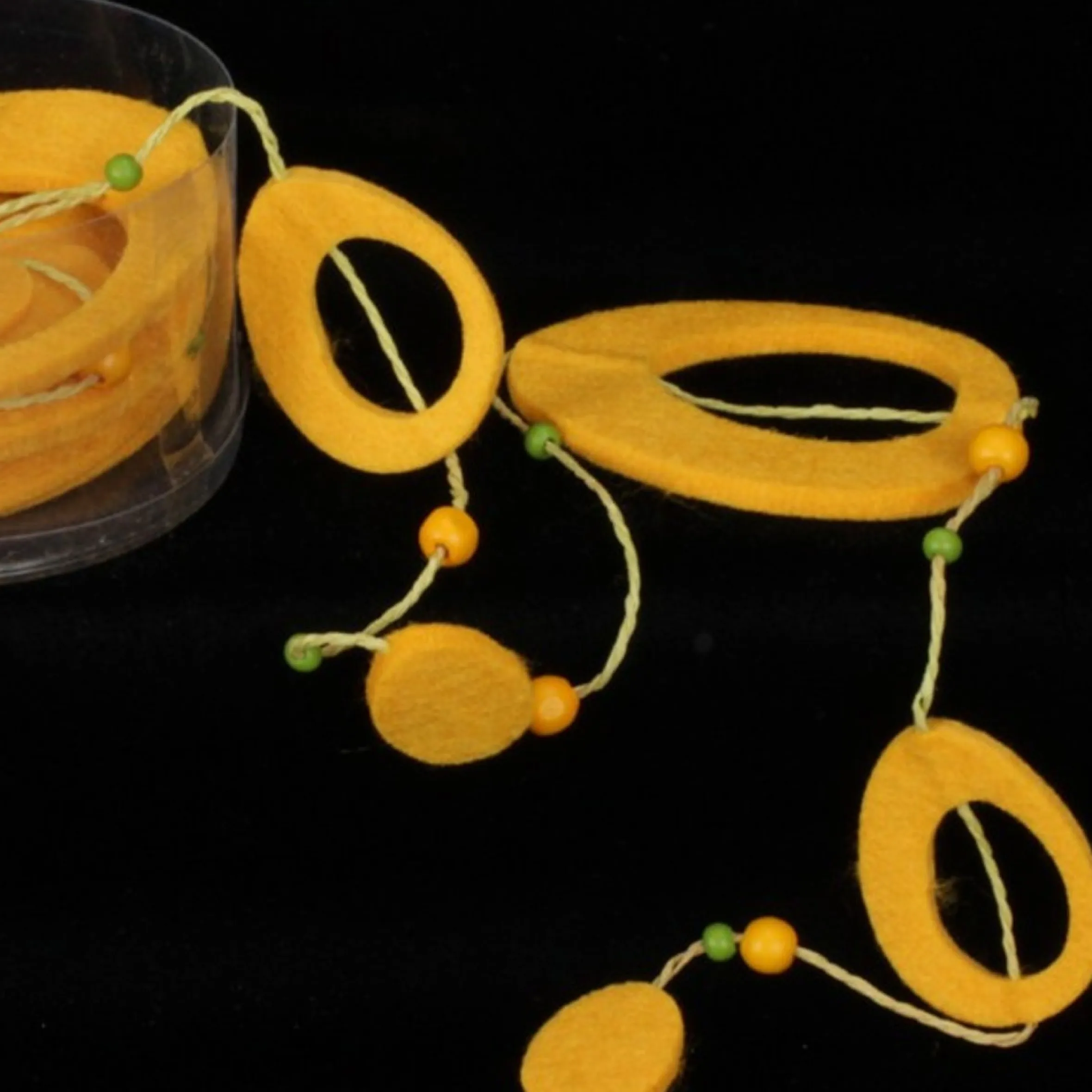 Dijon Yellow Fuzzy Felt Flower Garland 59" X 19.8 Yards