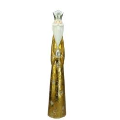 23.5" Distressed Gold And Silver King Gaspar Wise Man Christmas Natiivity Figure
