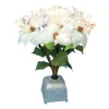 20" Fiber Optic Lighted White Poinsettia Artificial Christmas Plant