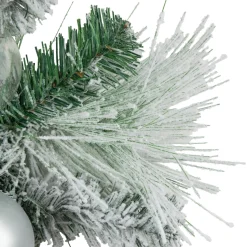 6' Flocked Pine Artificial Christmas Garland With Iridescent Ornaments, Unlit