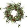 Frosted Pine And Berry Artificial Christmas Wreath, 25-Inch, Unlit