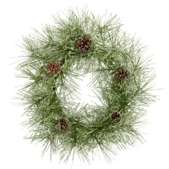 Frosted Pine Cone Artificial Christmas Wreath, 24-Inch, Unlit