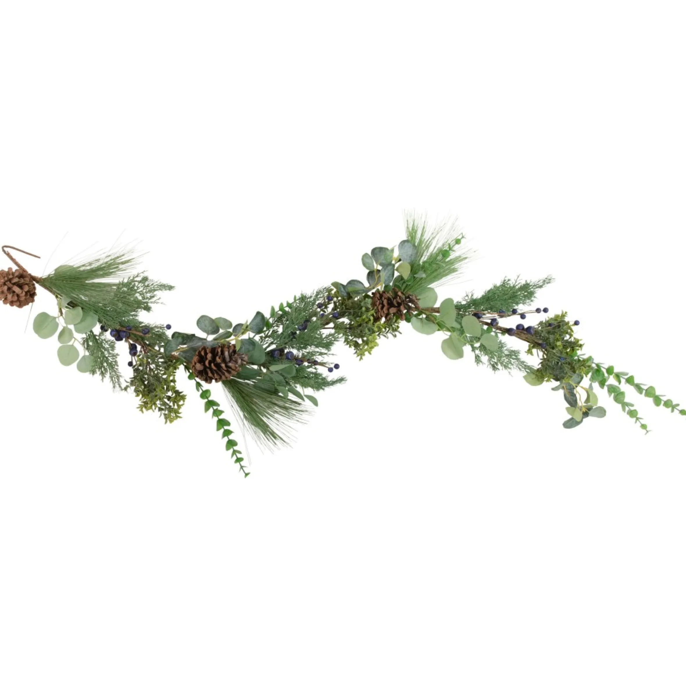 5Ft Blueberry Eucalyptus Pine Artificial Christmas Garland - Unlit