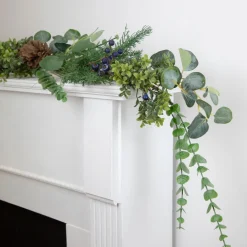 5Ft Blueberry Eucalyptus Pine Artificial Christmas Garland - Unlit