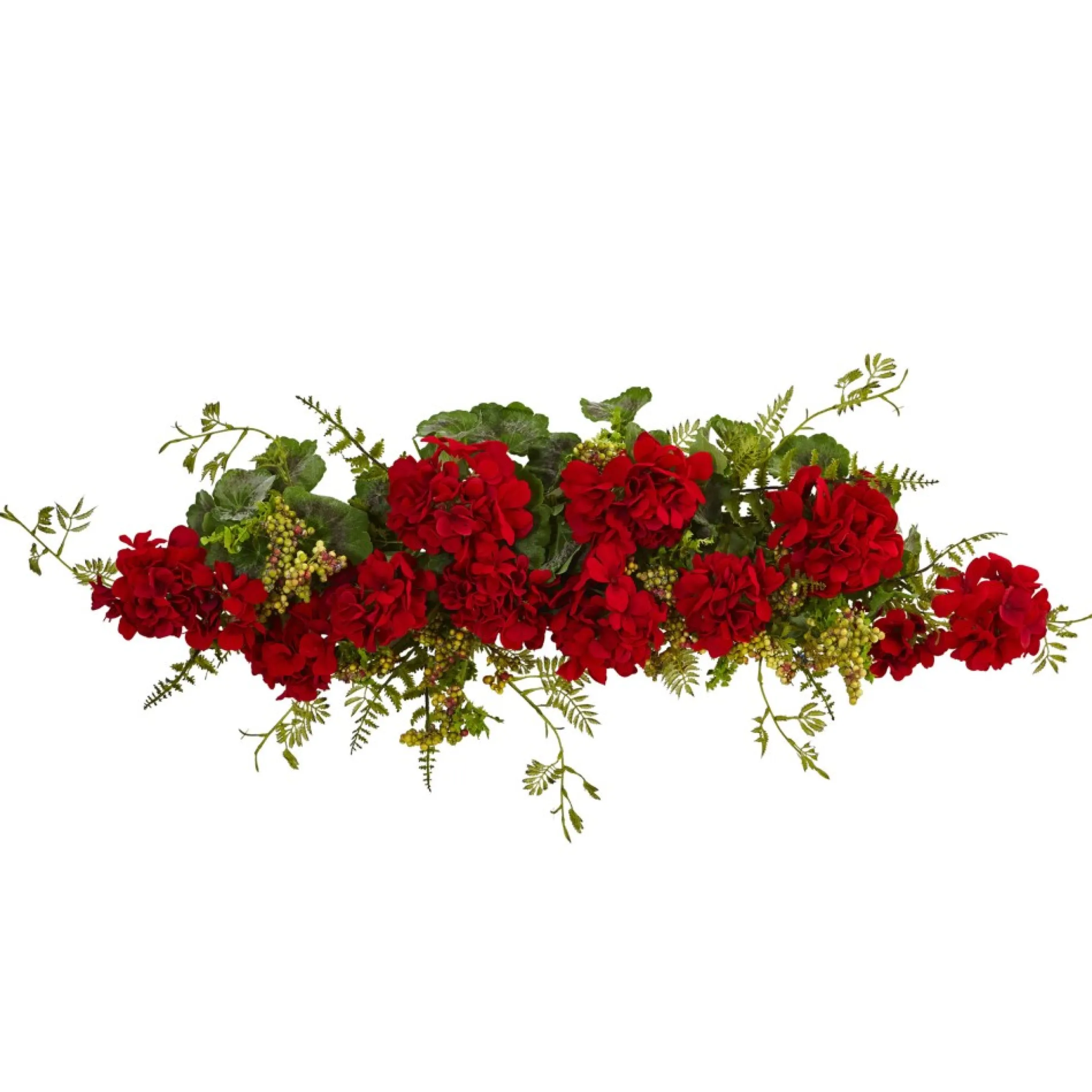 32" Geranium And Berry Artificial Christmas Swag, Unlit