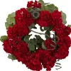 Geranium Artificial Floral Christmas Wreath, 17-Inch, Unlit