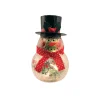 10" Glass Lighted Snowman Table Top Decoration
