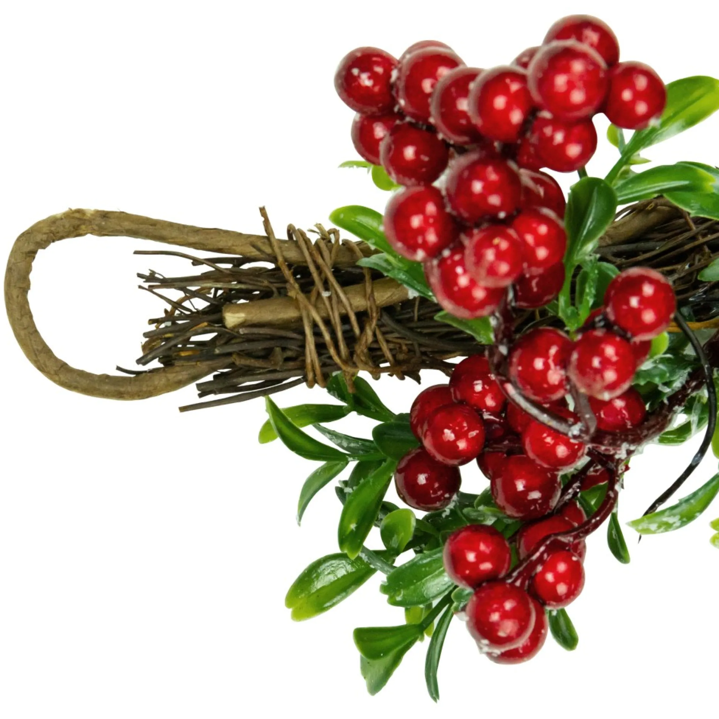 6' Glittered Artificial Boxwood, Pine Cone And Red Berry Christmas Garland- Unlit