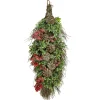 28" Glittered Pine Cone And Berry Artificial Teardrop Christmas Swag - Unlit