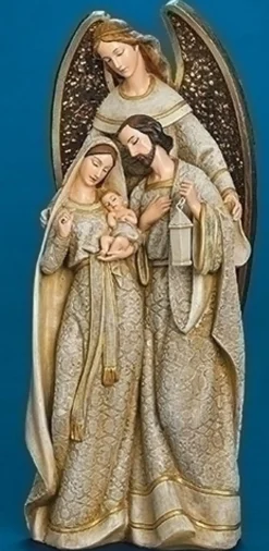 12.5" Gold And Brown Angel With Wings Holy Family Religious Nativity Tabletop Figurine