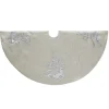 50" Gold And Silver Christmas Tree Skirt With Reindeer