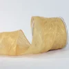 Gold Crinkled Satin Wired Craft Ribbon 3" X 27 Yards