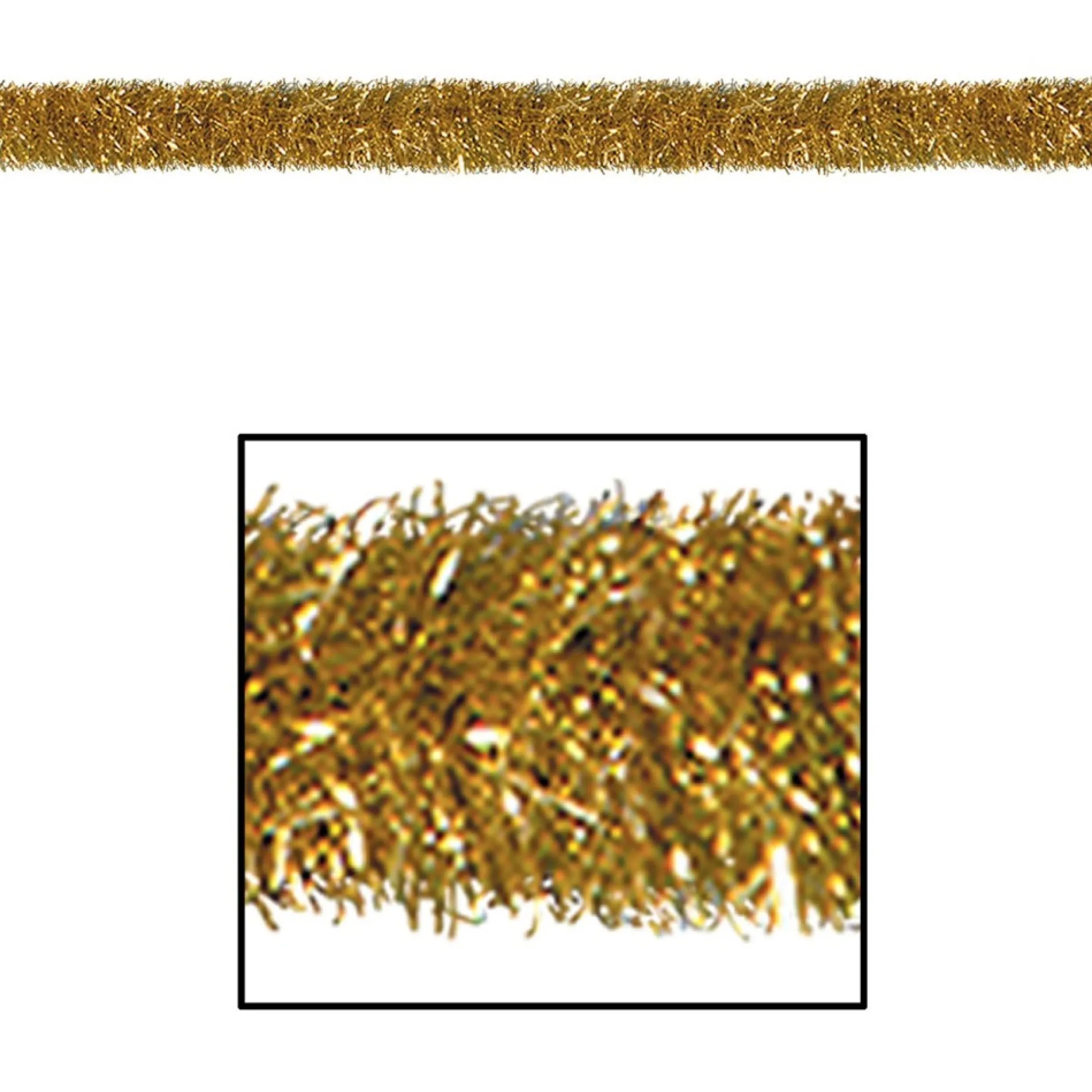 100' Gold Festive Shiny Gleam 'N Tinsel Holiday Garland - Unlit