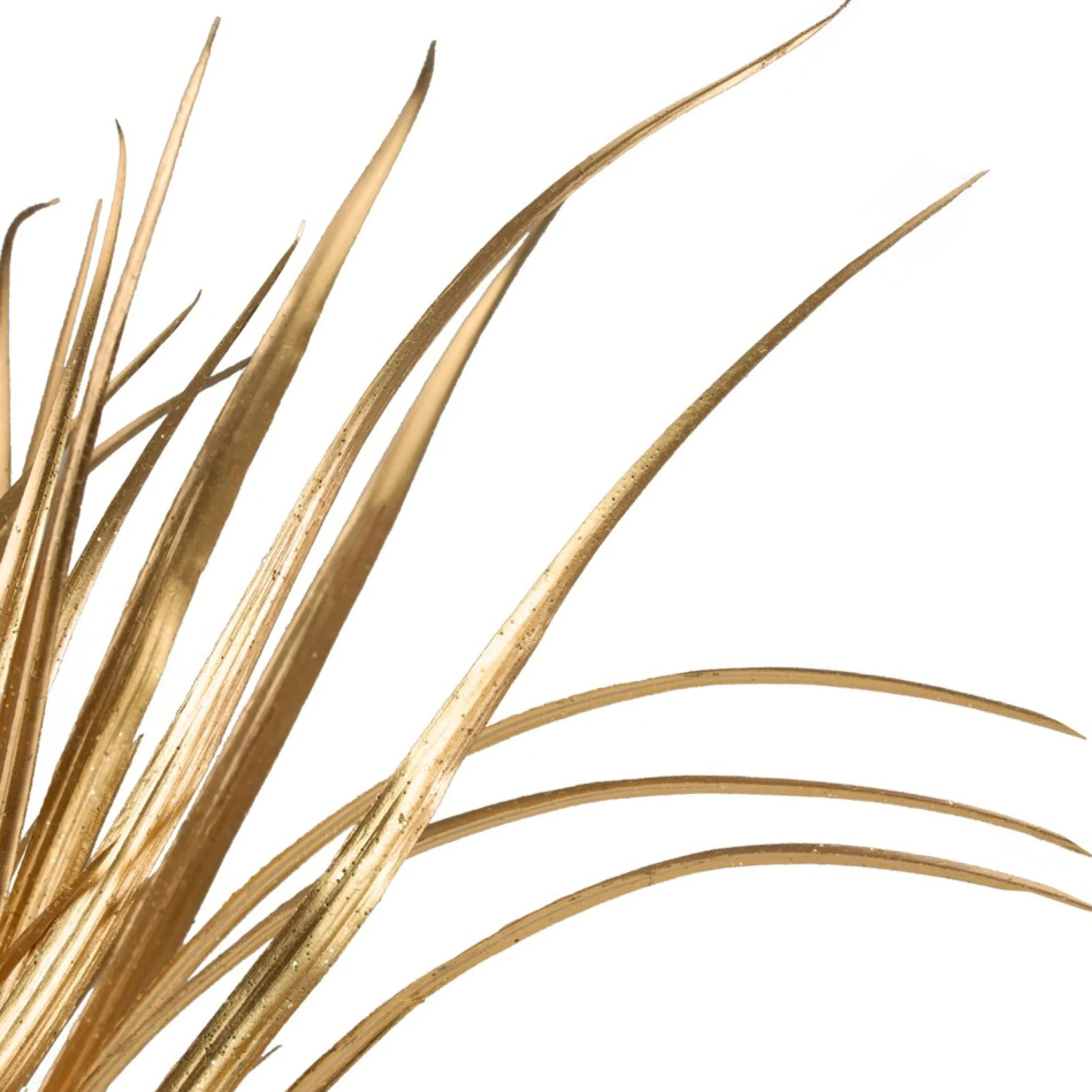 19" Gold Glittered Artificial Grass Christmas Pick