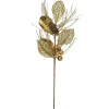 24" Gold Glittered Berries And Pine Cone Artificial Christmas Spray