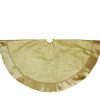 48" Gold Glittered Star Christmas Round Tree Skirt