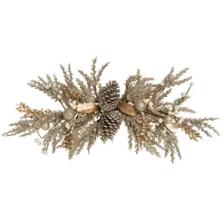 27" Gold Harvest Gilded Floral Swag, Unlit