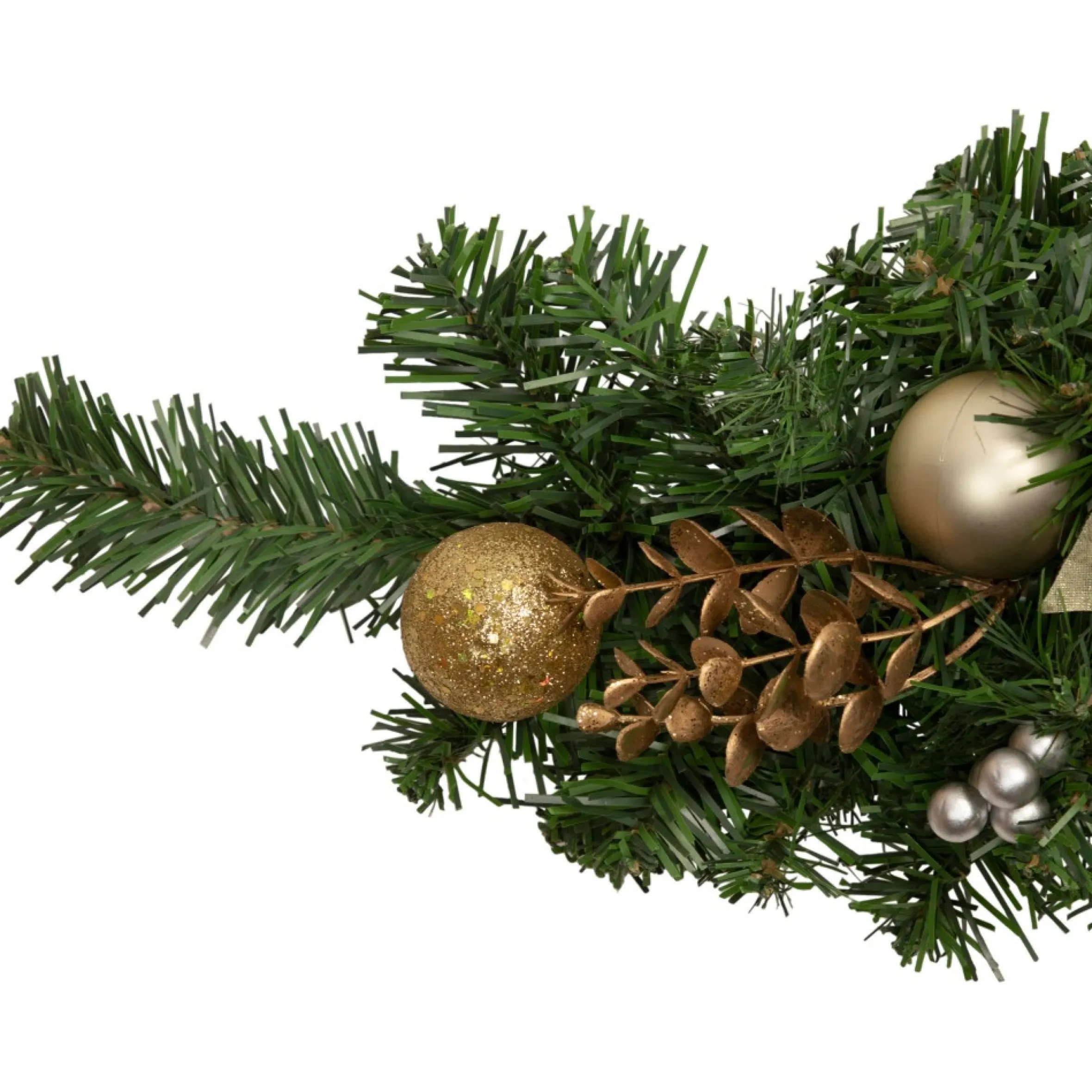 32" Gold Poinsettia And Pinecone Artificial Christmas Swag, Unlit
