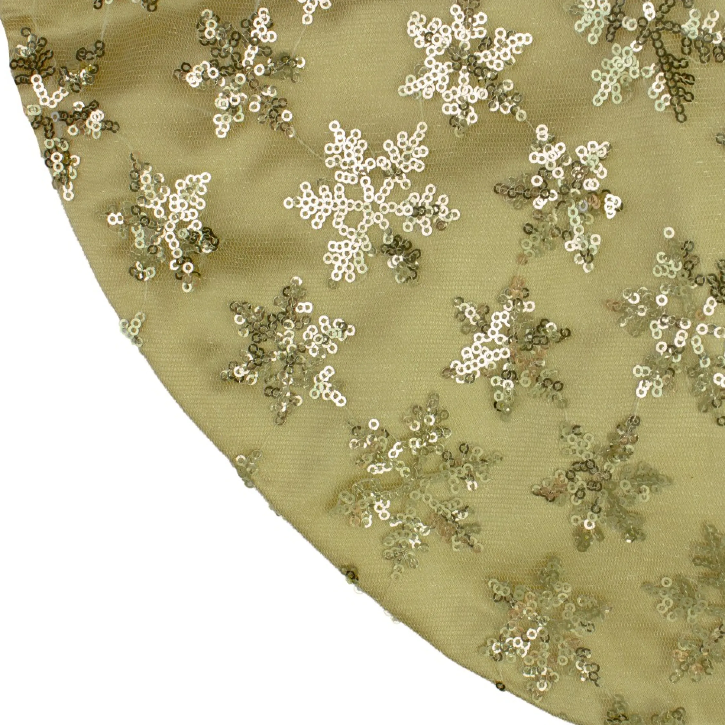 20" Gold Sequin Snowflake Pattern Mini Christmas Tree Skirt