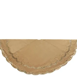 72" Gold Sequins Scalloped Embossed Christmas Tree Skirt