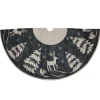 56" Gray And Black Reindeer In Forest Christmas Tree Skirt