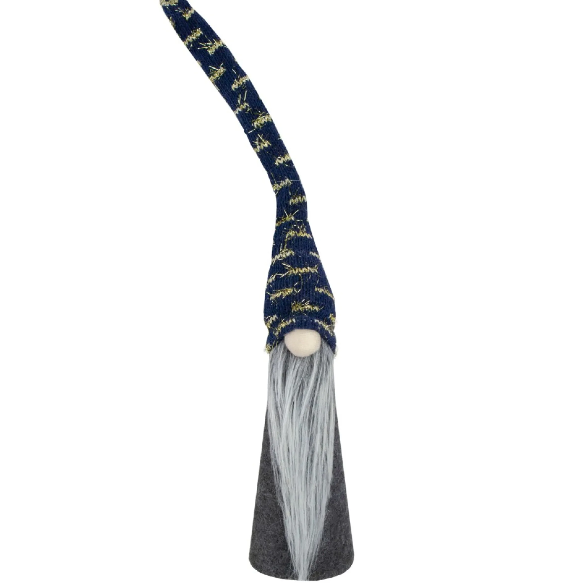 15.5" Gray And Blue Cone Gnome Christmas Tabletop Decor