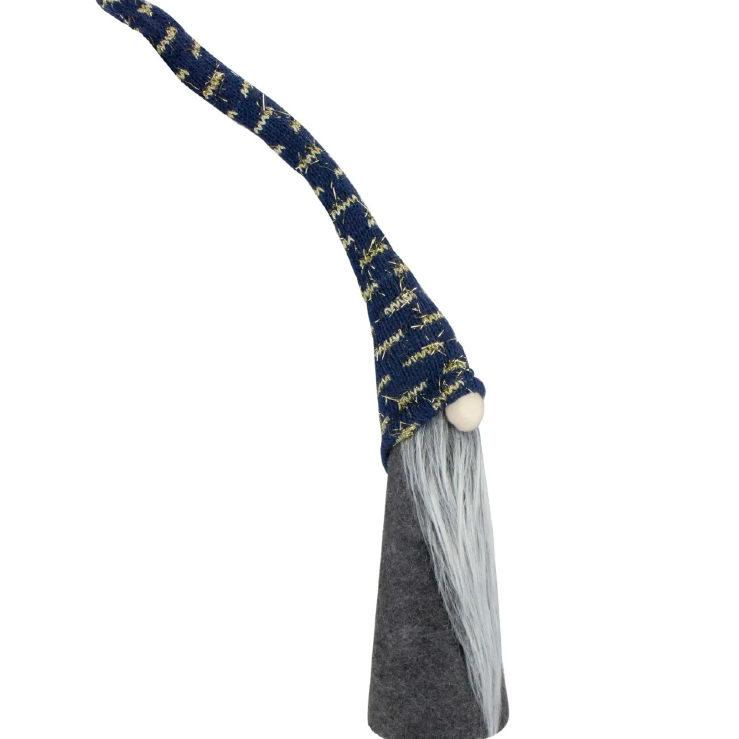 15.5" Gray And Blue Cone Gnome Christmas Tabletop Decor